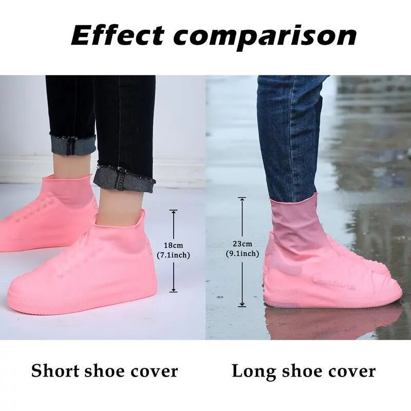 Waterproof Shoe Covers Silicone Anti-Slip Rain Boots Unisex Sneakers Protector For Outdoor Rainy Day Reusable Rain Shoe Cover