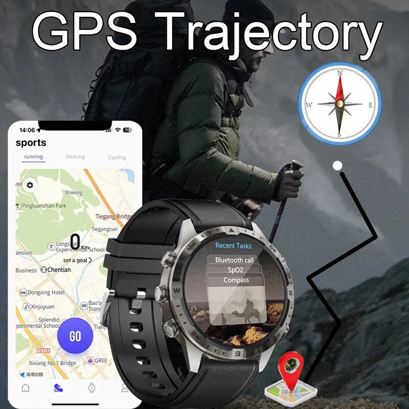 For Huawei GPS Trajectory Business Sports SmartWatch Man Panda Glass Mirror Compass NFC Bluetooth Call Waterproof 340mAh Watches